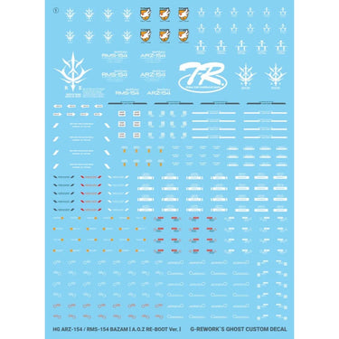 G-Rework CD-HL-BZ154 Premium Decal for HG Bazam Re.Boot Ver.(Arz-154/Rms-154 Full Set)